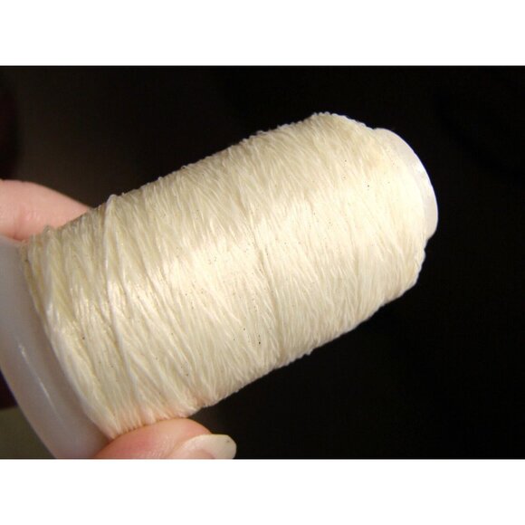 Silk Nylon Thread Foot White Ivory Ice Spool Cord Arts Crafts Sewing Embroidery - Picture 5 of 10